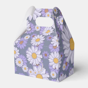 Ballotins Boîte de faveur de motif de marguerites lavande et
