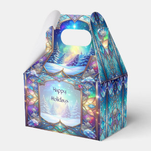 Ballotins Boîte de Faveur de Motif de Verre Teinté Orné