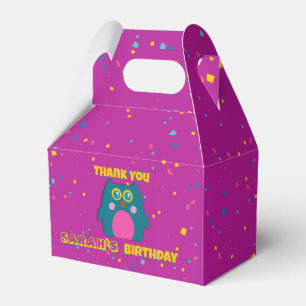 Ballotins Boîte de faveur de naissance de chouette sarcelle 