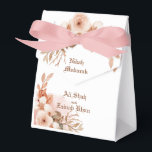 Ballotins Boîte de faveur de Nikah Mubarak florale en or ros<br><div class="desc">Émerveillez vos invités avec une magnifique boîte de faveur de Nikah de mariage islamique à thème floral en or rose qui présente une bordure florale en or rose exquise et une calligraphie élégante avec le nom personnalisé de la mariée et du marié ' sur le devant et un scintillement en...</div>