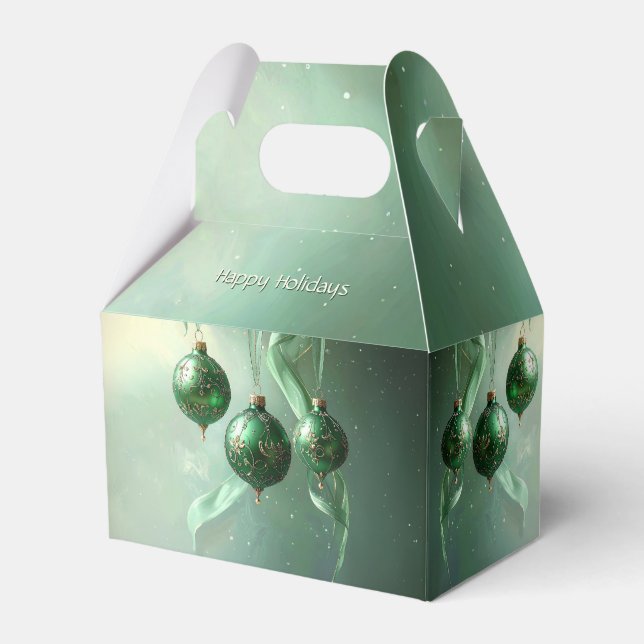 Ballotins Boîte de faveur de Noël Boule Verte (Verso)