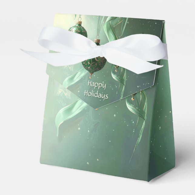 Ballotins Boîte de faveur de Noël Boule Verte (Verso)