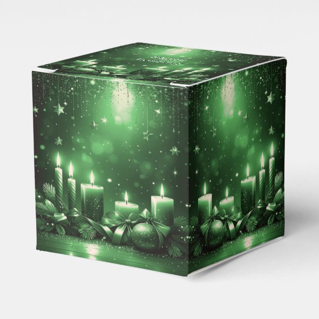 Ballotins Boîte de faveur de Noël de bougies vertes (Verso)