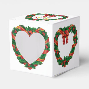 Ballotins Boîte de faveur de Noël en forme de couronne pour 