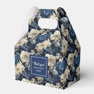 Ballotins Boîte de Faveur de Nom Personnalisé Fleurs Bleu Ma