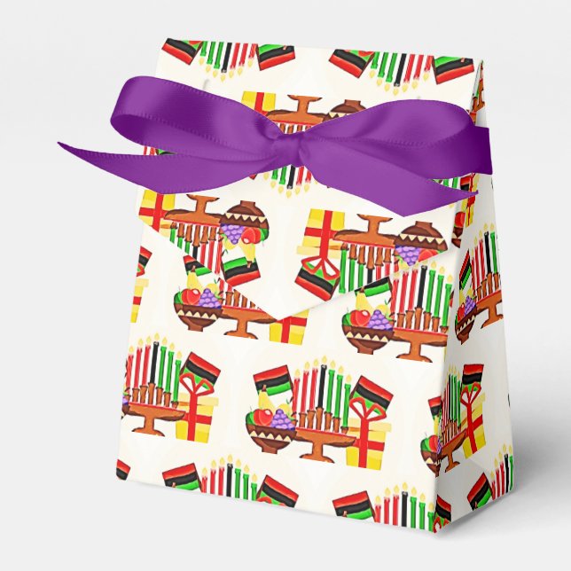Ballotins Boîte de faveur de peinture de table Kwanzaa (Verso)