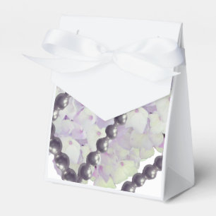 Ballotins Boîte de faveur de perles et d'hydrangeas mauves