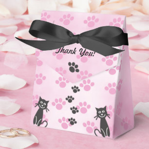 Ballotins Boîte de Faveur de Personnaliser Chat Rose Emprein