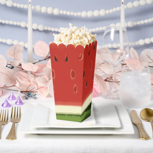 Ballotins Boîte de faveur de pop-corn de pastèque à aquarell (Mariage)