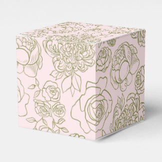 Ballotins Boîte de faveur de sauge verte et rose florale