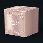 Ballotins Boîte de Faveur de Texte Personnalisé Paillettes O<br><div class="desc">Boîtes de Faveur avec Paillettes Rose Gold Blush Sparkle Drips Texte Personnalisé Rose Moderne - Ajoutez Votre Texte Unique ou Supprimez le Texte - Faites de Votre Cadeau Spécial - Redimensionnez et déplacez ou supprimez et ajoutez du texte / éléments avec l'outil de personnalisation. Conception par MIGNED. Veuillez voir mes...</div>