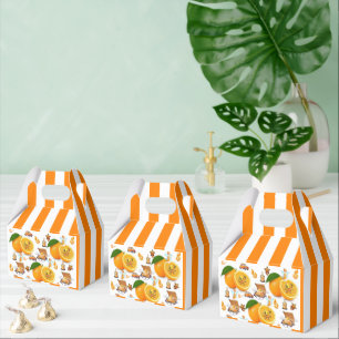 Ballotins Boîte de faveur de toit en bande orange Joyeux Ann