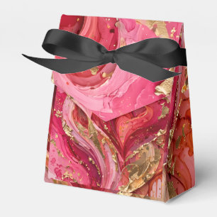 Ballotins Boîte de faveur de tourbillon d'or rouge et rose a