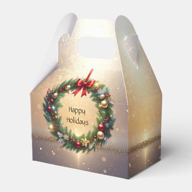 Ballotins Boîte de faveur de vacances de couronne de Noël fe (Verso)