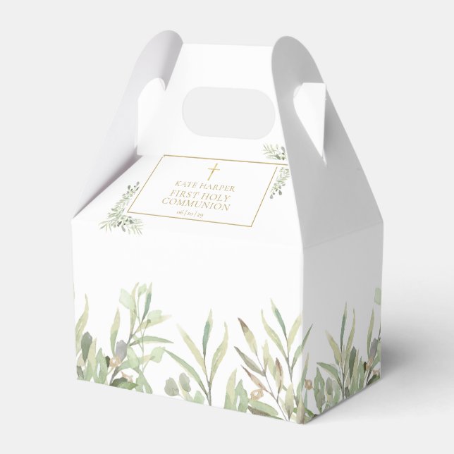 Ballotins Boîte de faveur de verdure de première communion s (Verso)