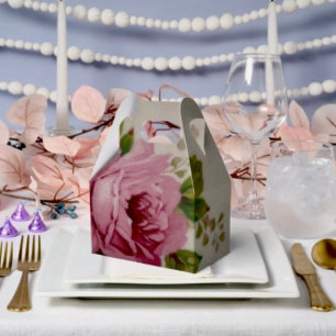 Ballotins Boîte de faveur d'élégance de rose de chou vintage