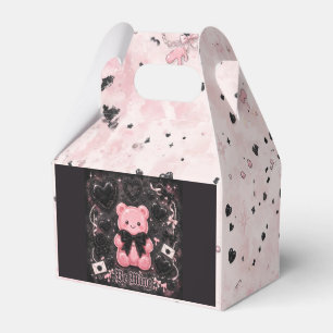 Ballotins Boîte de Faveur d'Ours Rose Noir Sois Mien