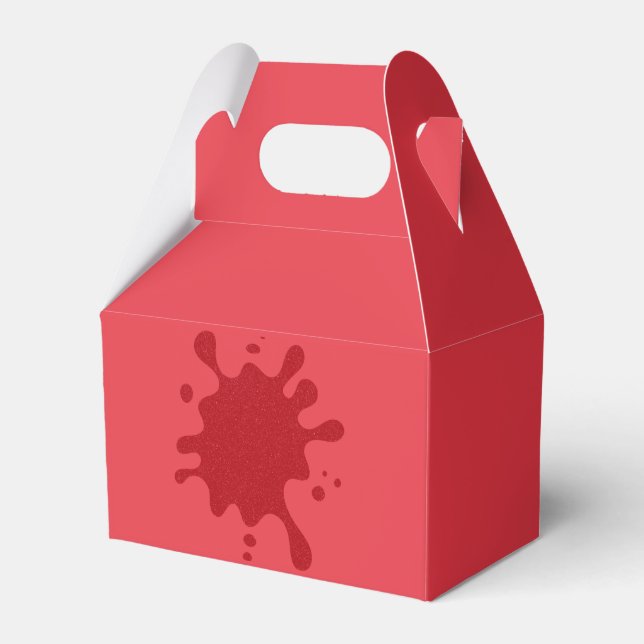 Ballotins Boîte de Faveur Éclaboussure Rouge de Tomate Perso (Verso)