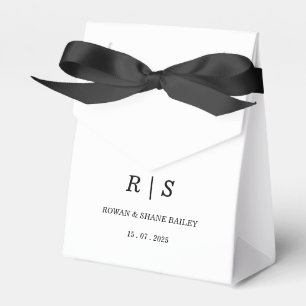 Ballotins Boîte de Faveur Élégante Blanche avec Monogramme N