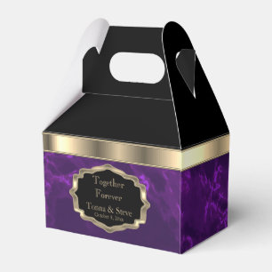 Ballotins Boîte de Faveur Élégante en Marbre Violet Profond