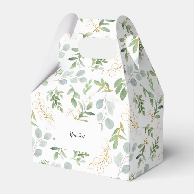 Ballotins Boîte de faveur feuille aquarelle (Verso)