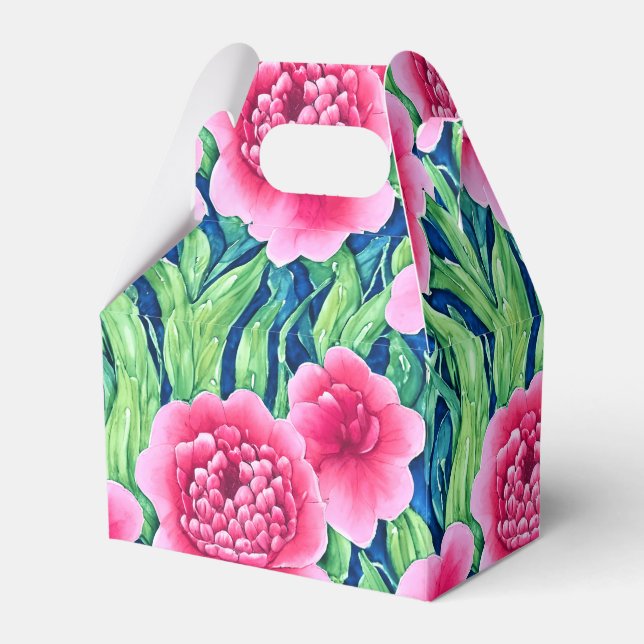 Ballotins Boîte de faveur florale à l'aquarelle (Verso)