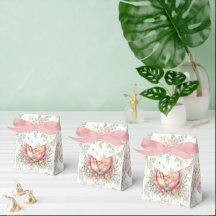 Boîte de Faveur Florale à l'Aquarelle Élégante