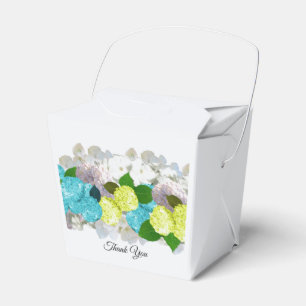 Ballotins Boîte de faveur florale mixte turquoise et jaune