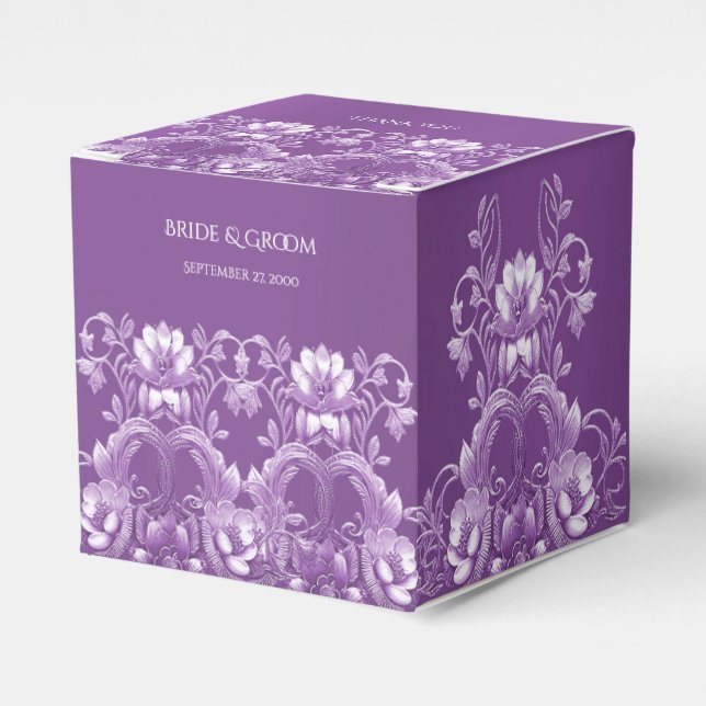 Ballotins Boîte de faveur florale violette (Verso)