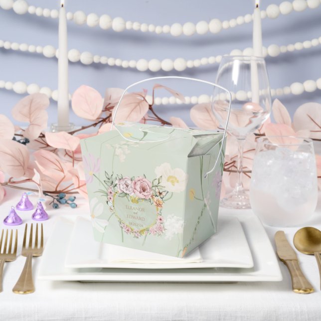 Ballotins Boîte de Faveur Mariage Peony Mint vintage (Mariage)
