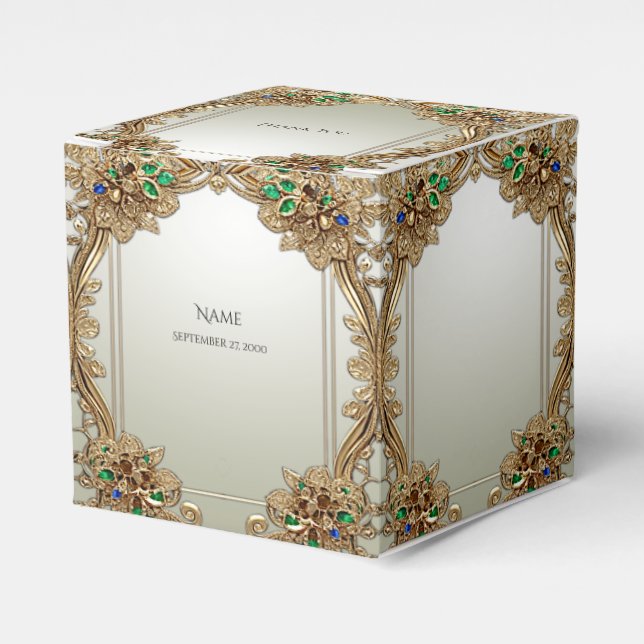 Ballotins Boîte de faveur ornée d'or élégante (Verso)