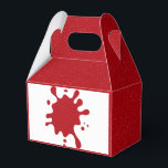 Ballotins Boîte de faveur personnalisée avec éclaboussures r<br><div class="desc">Attirez l'attention avec cette boîte de faveur rouge tomate audacieuse, dotée d'un motif éclaboussé vibrant sur un panneau avant personnalisable et d'un fond texturé à bruit rouge pour un intérêt visuel supplémentaire. Parfaite pour faire une impression lors de tout événement, cette boîte à pignon de 4" x 2, 5" x...</div>