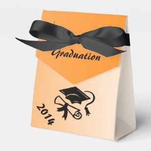 Ballotins Boîte de faveur personnalisée de graduation orange