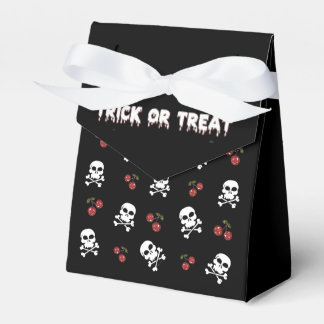 Ballotins Boîte de faveur Rockabilly Halloween Crânes Cerise