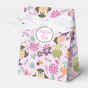 Ballotins Boîte de Faveur Rose de Hibou Mignon