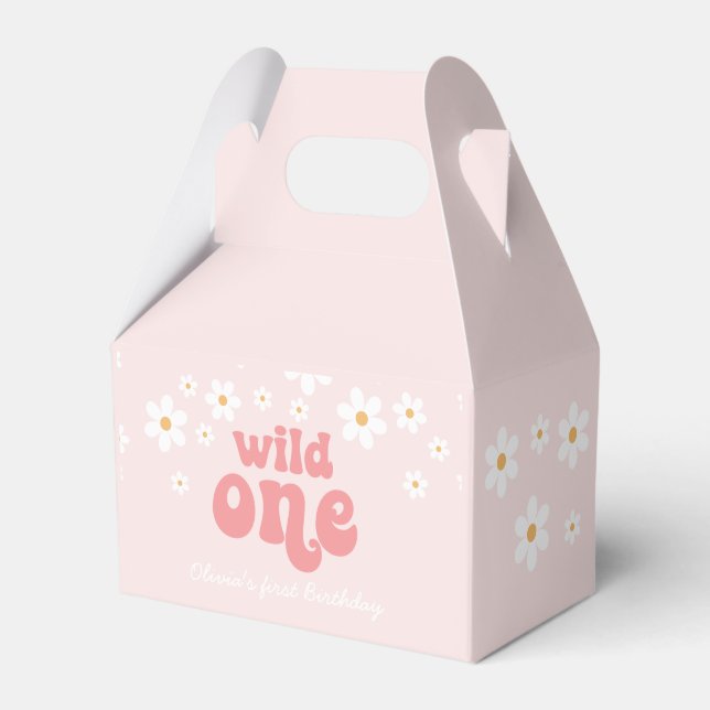Ballotins Boîte de faveur Rose Retro Wild One Daisy (Verso)