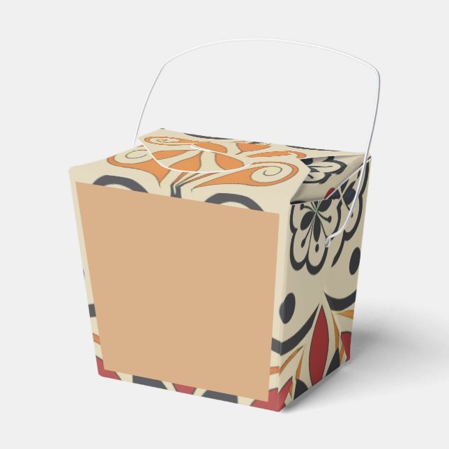 Ballotins Boîte de faveurs Boho avec accent de sable chaud (Verso)