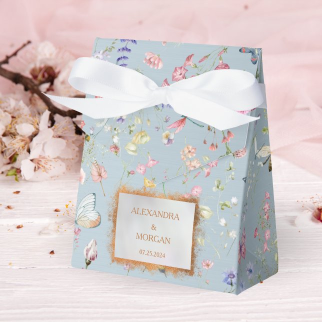 Ballotins Boîte de faveurs de fleurs sauvages élégantes quel (Créateur téléchargé)