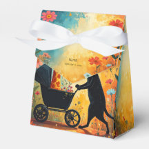 Boîte de faveurs de girafe de chat mignon