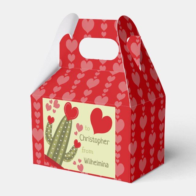Ballotins Boîte de faveurs de la Saint-Valentin Cactus à coe (Verso)