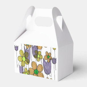 Ballotins Boîte de Faveurs en Papier à Motif Floral Rétro de