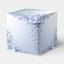 Boîte de Faveurs Fleurs Ornementales Bleues avec P