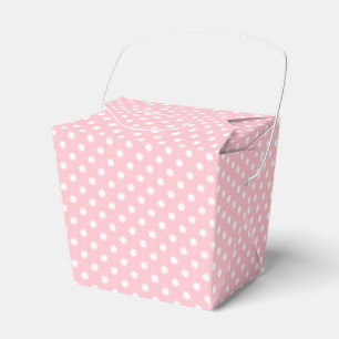 Ballotins Boîte de Faveurs Rose Pâle et Blanche à Points
