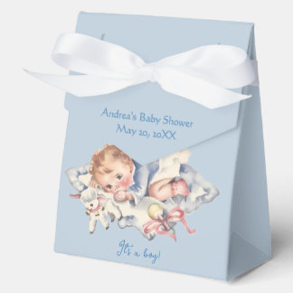 Ballotins Boîte de Fête de Bébé Garçon Vintage Bleu Bébé