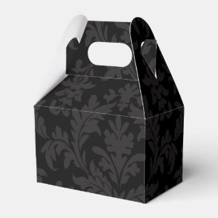 Ballotins Boîte de Fête de Mariage Florale en Noir et Gris D