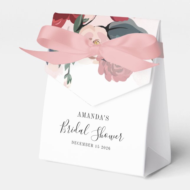 Ballotins Boîte de Fête de Mariage Personnalisée avec Fleurs (Verso)