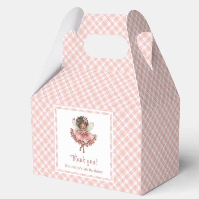 Ballotins Boîte de Fête de Naissance de Fille de Fée Mignonn (Trendy Fairy Girl Blush Floral Birthday Favor Box

)