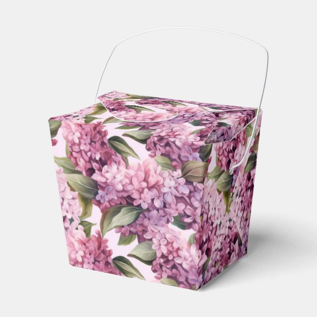Ballotins Boîte de friandises à motif lilas pour fête (Verso)