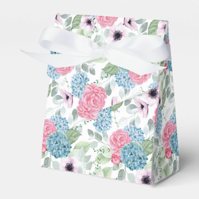 Ballotins Boîte de friandises à thème Hydrangea Print Party (Verso)