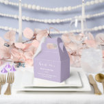 Ballotins Boîte de friandises pour fête<br><div class="desc">La boîte de faveur de fête est présentée dans une élégante couleur lavande.
Personnalisez cet article et remplacez le texte exemple par le vôtre.
Astuce : il suffit d'ajouter vos délicieuses friandises et un ruban de fête.</div>